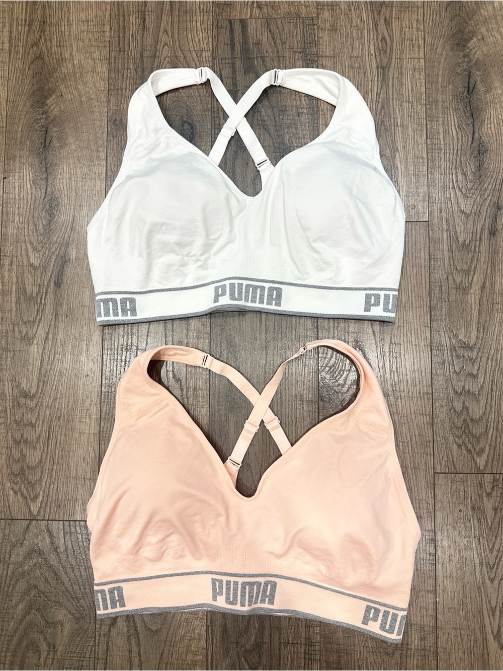 PUMA Light Support Sports Bra Bralette w Adjustable Straps & Removable Pads